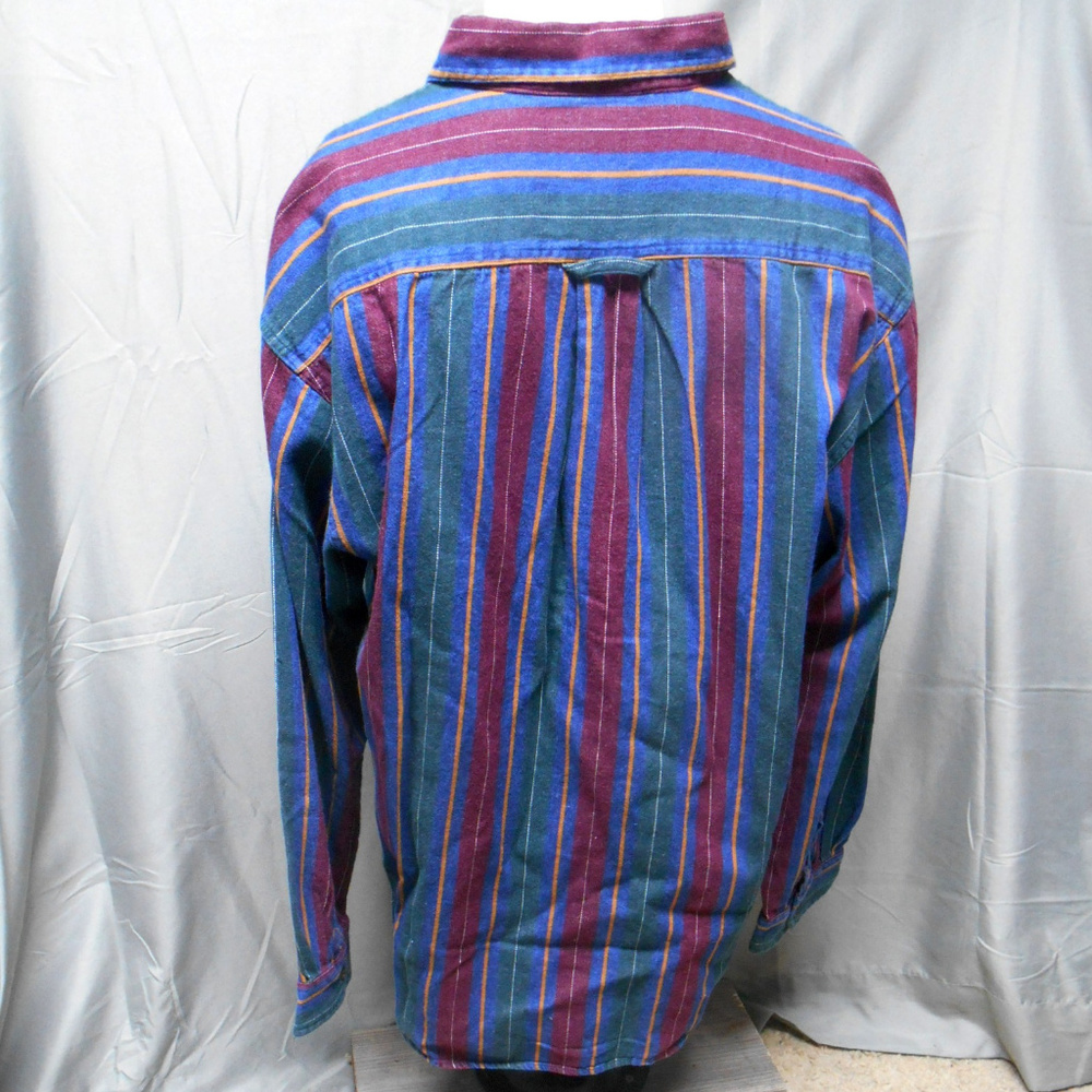 American Blue multi color striped button shirt L - Picture 5 of 6